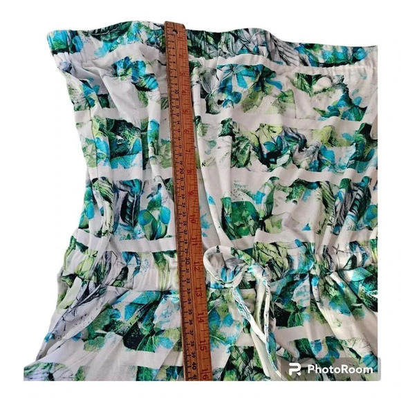 Jumpsuit Off Shoulder Tropical Beauty Green SKYE'S THE LIMIT Sz.XL Beach - Picture 3 of 13